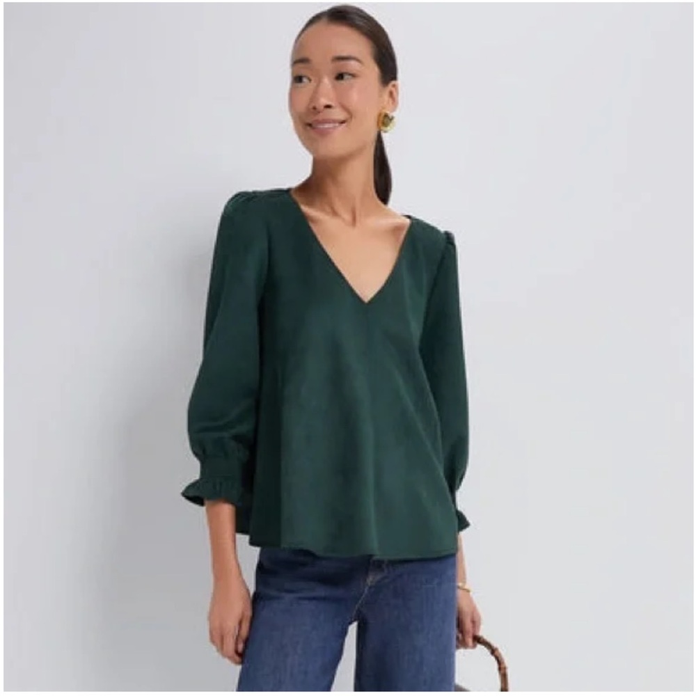TUCKERNUCK Malachite Suede Easton Blouse Size Medium